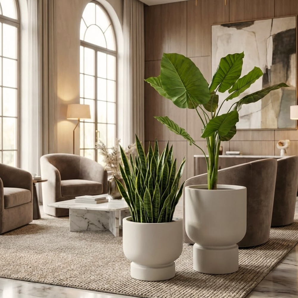 Blumentopf Baso, H 33 i 51 cm, creme, Set