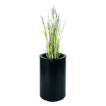 Runder Blumentopf Hebe 50 cm mit Regal, schwarz