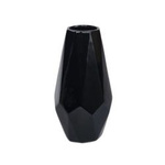 Geometrische Keramik Vase Crystal h29x13 cm, schwarz