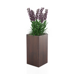 Tower Pot hochrechteckiger Topf 70 cm mit Ablage, corten