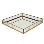 Spiegel tablett gold Classy 30x30 cm