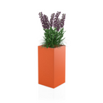 Hochrechteckiger Tower Pot 70 cm mit Ablage, orange