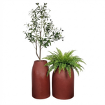 Hoher Blumentopf Epoko, Höhe 60 und 70 cm, ziegelrot, Set