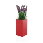 Tower Pot hoher rechteckiger Topf 70 cm mit Regal, rot