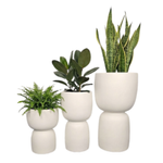 Gartenblumenkübel Duala, H 41, 54 und 70 cm, creme, Set