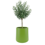 Zoe 50 cm runder moderner Topf mit Regal, grun