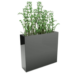 Longus rechteckiger Fiberglas-Topf H 60 x 55 x 28 cm, schwarz