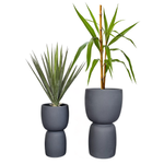 Gartenblumenkübel Duala, H 54 und 70 cm, anthrazit, Set