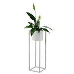 Loft rund Metall Blumenbeet Iris 80 cm, weiß