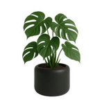 Runder Blumentopf Ambiente, H 30 x 40 cm, mit Einsatz, schwarz