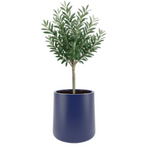 Zoe 50 cm runder moderner Topf mit Regal, blau