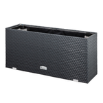 Technorattan-Topf mit Bewässerung und Isolierung 95x43 cm, dunkelgrau