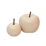 Dekorative Figuren beige Apfel 10 und 14 cm, Set