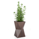 Großer moderner Topf Valencia 70 cm mit Regal, Corten