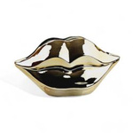 Kleiner keramik topf Lips h12x27 cm, gold