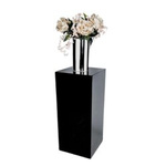 Weißer Sockel für Skulptur, Blumen Royal H 71x30 cm glänzend