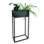 Rechteckiger Blumenstaender Stella 80x40 cm, schwarz