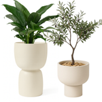 Gartentöpfe Molta H 43x40 cm und Duala H 70x40 cm, cremefarben, Set