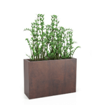 Lungo Grande rechteckiger Blumentopf 60 cm mit Ablage, corten