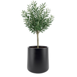 Zoe 50 cm runder moderner Blumentopf ohne Regal, schwarz