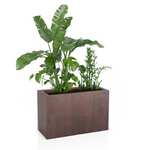 Lungo Maxi 50 cm rechteckiger Blumentopf mit Ablage, corten