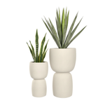Gartenblumenkübel Duala, H 54 und 70 cm, creme, Set
