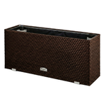 Technorattan-Topf mit Bewässerung und Isolierung 95x43 cm, dunkelbraun