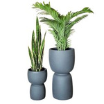 Gartentöpfe Duala H 41 und 70 cm, anthrazit, Set