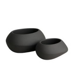 Yeke Stein-Gartentöpfe H 20x40x30 cm und H 24x50x40 cm, anthrazit, Set