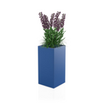 Tower Pot hoher rechteckiger Topf 70 cm mit Regal, blau