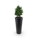 Neptun 125 cm hoher Blumentopf mit Regal, schwarz