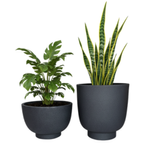 Terrassenblumentopf Vivo, Höhe 26 und 40 cm, anthrazit, Set