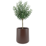 Zoe 50 cm runder moderner Topf mit Regal, braun