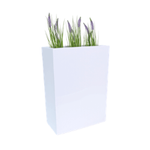 Rechteckiger Glasfasertopf Longus H 60 x 55 x 28 cm, Farbe auf Anfrage