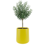 Zoe 50 cm runder moderner Topf mit Regal, gelb
