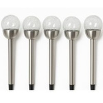 Solarleuchten 5er Set H 36x6 cm, silber